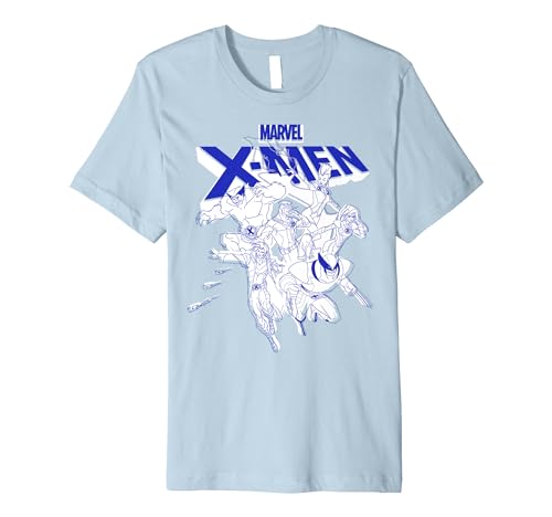 T-shirt X-Men Marvel imprimé homme vêtement geek coton sketch