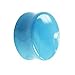 Treuheld® | 12mm Glas Ohr Plug/Flesh Tunnel | Hell-Blau/Baby-Blau | Double Flared | Ohne Gewinde | Damen und Herren | Hautfreundlich