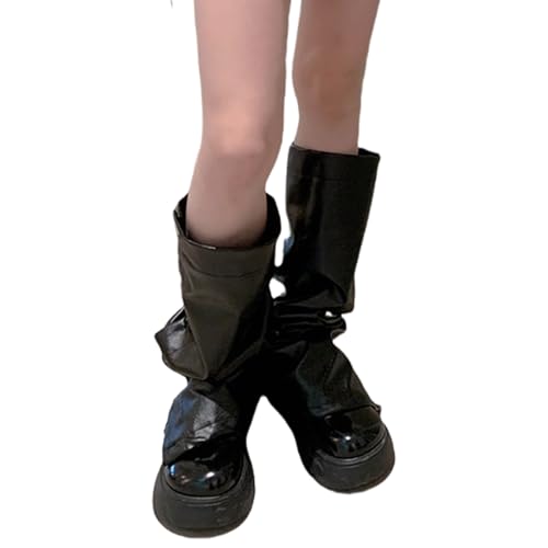 Jambières punk en cuir pour femme avec boutons latéraux vintage
