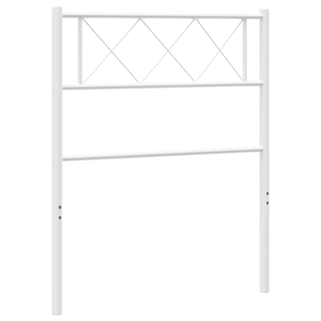 vidaXL Cabecero, Cabecera de Cama con Patas, Cabecero para Estructura de Cama, Cabecero de Somier para Hogar Dormitorio, Metal Blanco 90 cm