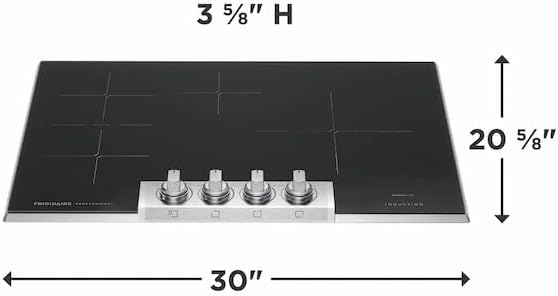 Diagram showing dimensions of the Frigidaire Professional 30-inch Induction Cooktop