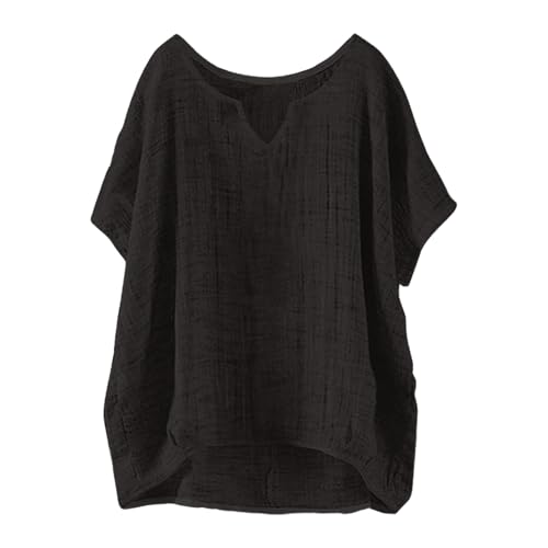 Blusas Mujer Verano Manga Corta Basica Tallas Grandes Camisetas Algodón y Lino Moda Vestir Camisas Elegantes Cómoda Blusa Transpirable Boda Camiseta Informal Shirts Oficina Tops Trabajo 2025