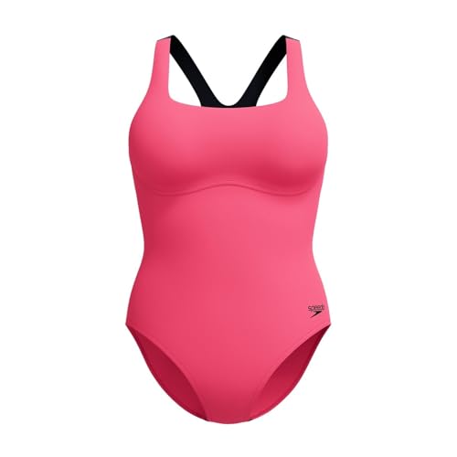 Speedo Flex Band Traje de baño para Mujer, Raspberry Fill, 44