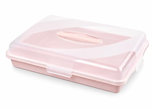 Best House | Plastic Cake Storage Box | PINK | 1 Pc | BPA Free | Cake and Pastry Carrier With Handle...