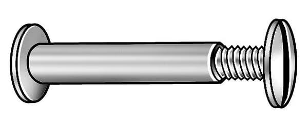 Binding Barrel, #8-32, 3/8 in BRL Lg, 13/64 in BRL Dia, Aluminum Black Anodized, 25 PK