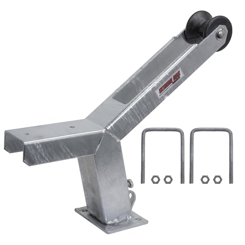 Extreme Max 3006.6895 Adjustable Height Notched Winch Stand with Roller - Galvanized Finish Hardware Fits 3 W x 4 H Trailer Frames