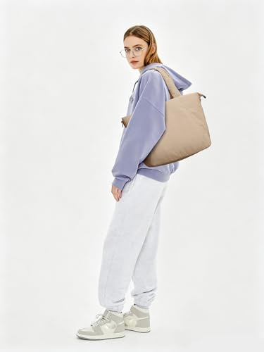 Image of KALIDI Quilted Carryall Tote Bag, Large Puffer Crossbody Women Handbags Shoulder Soft Fluffy Lightweight Travel