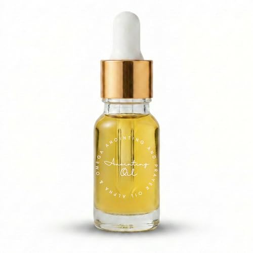 Alpha & Omega Anointing Oil for Prayer – Natural Olive Oil with Myrrh, Cassia, Calamus & Cinnamon | Blessed Holy Oil for Comfort, Blessings & Spiritual Practice | Made in USA | 10ml