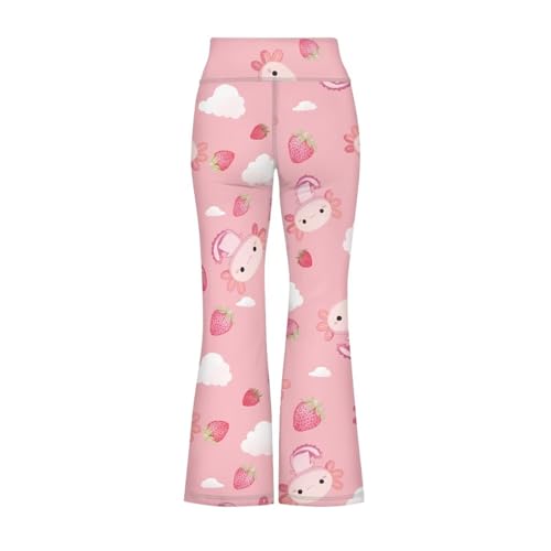 Image of Girls Leggings Floral Print High-Waisted Flared Pants 5-14 Years