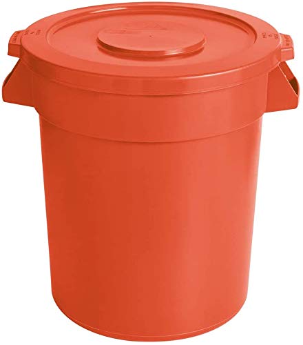 Papelera de 80 qt. 20 galones 75 litros naranja redonda comercial papelera papelera de basura de cocina papelera de reciclaje