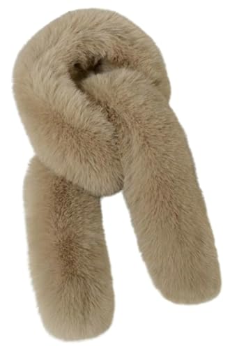 Women's Faux Fox Fur Scarf Fluffy Winter Shawl Wraps Long Plush Neck Warmer Elegant Winter Collar Stole for Women