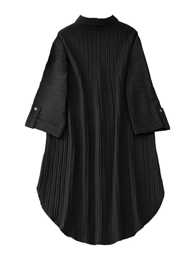 Image of Shasmi Women's Brown Solid Color Woven Long Sleeve Shirt Dress with Button Cuff, Business Casual (Dress 160)