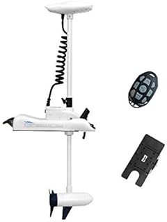 AQUOS Haswing White 12V 55LBS 54inch Bow Mount Trolling Motor with Remote Control, Quick Release Bracket for Inflatable Boat Kayak Bass Boat Aluminum Boat Fishing Freshwater and Saltwater Use