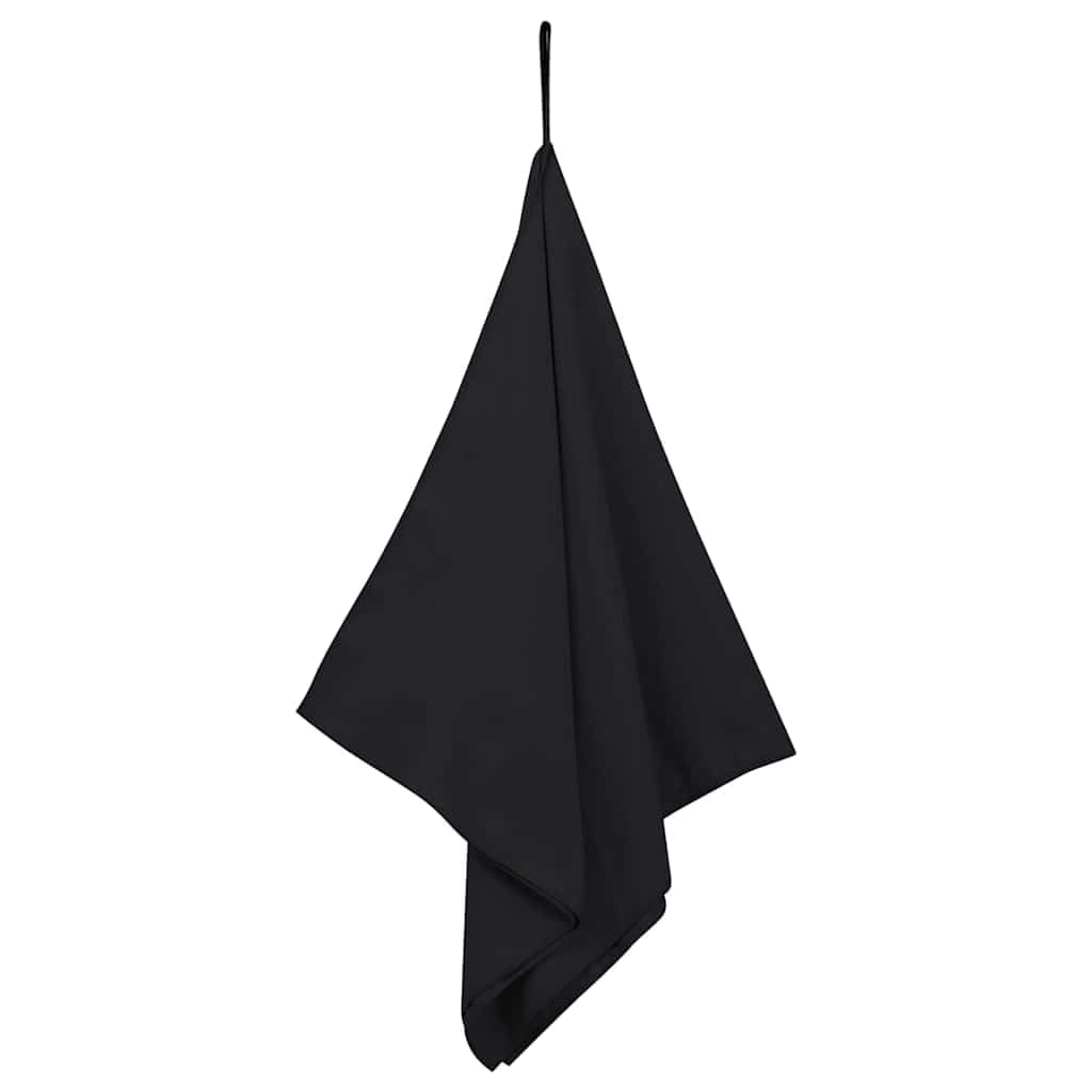 Toallas Deportivas 2 Unidades Negro 100x50cm Secado Rápido Absorbentes y Suave Microfibra Terry para Sauna, Baño, Playa y Gimnasio, Ligeras y Compactas