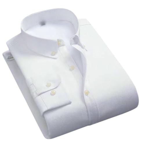 Chemise brodée épaisse et chaude en coton Oxford uni manches longues