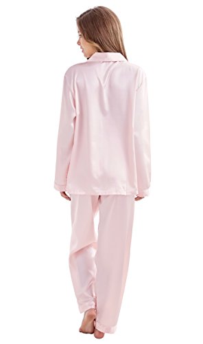 Women's Classic Satin Pajama Set Sleepwear Loungewear4