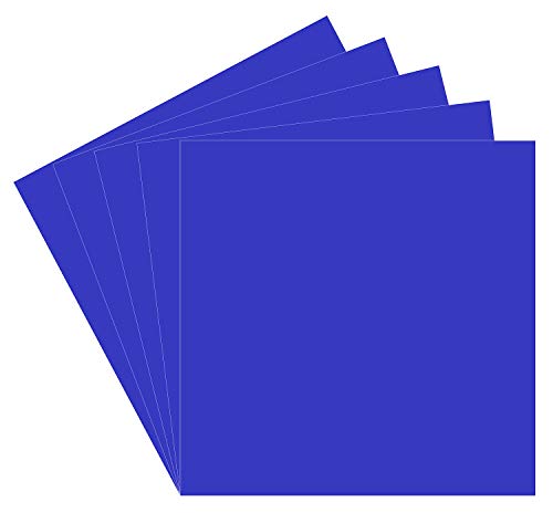 Oracal 5 Brilliant Blue 651 Vinyl Sheets, 12X12 Permanent Adhesive Backed Vinyl Sheets, Craft Vinyl For Indoor/Outdoor Lettering, Marking, Decorating, Car Decals, Window Graphics, Home Décor, Sticker #TOP23