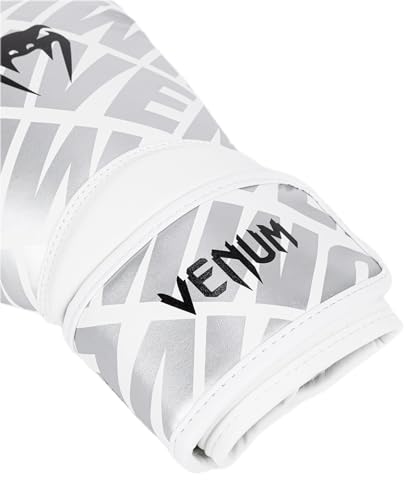 Image of Venum, Contender 1.5 XT Boxing Gloves, Unisex Adult, 14 Oz, White /Silver