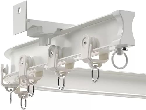 HynJGih Riel Curvo for Cortina de Alta Resistencia, Sistema de riel for Cortina de Aluminio(Wall Mount,5m/16.4ft)