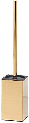 Toilet Brush Holder Stainless Steel 304 Standing Gold Square Toilet Brush Holder for Bathroom Storage and Organization (Gold)