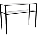 Flash Furniture Newport Collection Glass Console Table with Shelves and Black Metal Frame