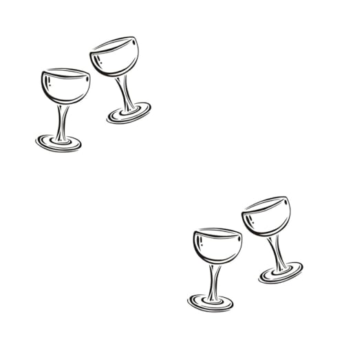 DIYEAH 2 Piezas Pegatina De Pared De Vaso De Vino Tinto Comida Decoración De La Habitación Calcomanía Viviendo Decoración De La Pared Muro Creativo Largo Hogar Pegatina Decorativa