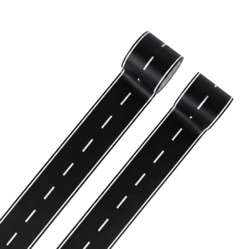 2 Pack 33ft x 2in Black Road Tape Roadway Track Tape for Toy Cars No Residue for Birthday Party School Projects & Parties