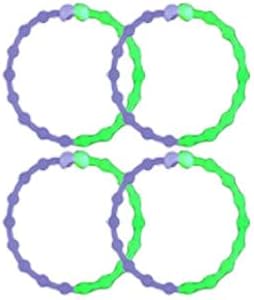 Purple Glow Final PRO Hair Ties: Easy Release Adjustable for Every Hair Type PACK OF 4