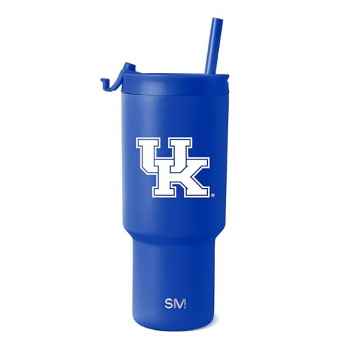 Image of Simple Modern Kentucky Wildcats Tumbler with Straw | 30oz | Collegiate | Trek Officially Licensed University of Kentucky Insulated Water Bottle, Travel Mug | Football Gift for Men, Dad, Him, Her