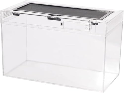 Joxoilso爬虫類ケージ 飼育容器、トカゲ ケージ、20cm/30cm/40cm/50cm、爬虫類ケージ アクリル 透明 繁殖用ボックス クモ、?用 飼育や輸送に最適 透明でクリア 組み立てが簡単で使いやすい、無色 通気性 積み重ねる 爬虫類飼育箱、透