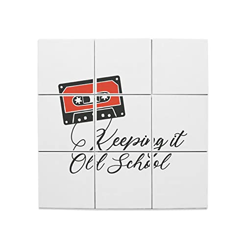 Carreaux céramique rétro 20x20 cm cassette audio vintage 90s pour décoration murale de salon