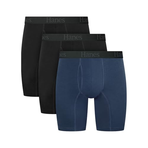 Hanes Mens Underwear Boxer Briefs or Long-Leg Boxer Briefs Pack 3 Pack No-Ride-Up Stretch-Cotton Men Clothing product thumbnail 13