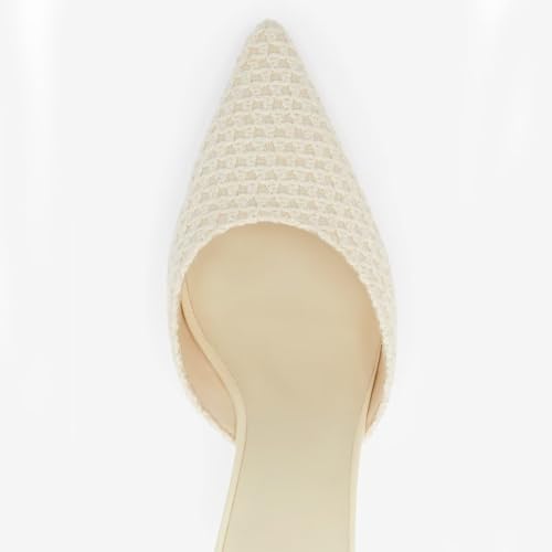 KISSASA Slingback Kitten Heels Mules for Women Pointed Toe Breathable Mesh Slip on Heeled Sandals Backless Pumps3