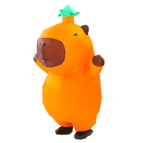Yeffute Aufblasbares Capybara-Kostüm für Erwachsene, aufblasbare Halloween-Kostüme, lustige Tier-Aufblaskostüme (Braun)