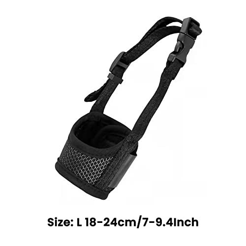 Delgeo Pet Dog Adjustable Breathable Mesh Muzzle Mouth Cover Restraint Mask - Anti-Biting And Anti-Mistaken Eating Mouth Cover For Safety And Obedience - Comfortable And Convenient #TOP1
