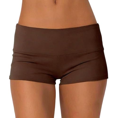 Image of Women Fold Over Mini Shorts Y2K Lounge Pajama Bottoms Low Rise Booty Shorts