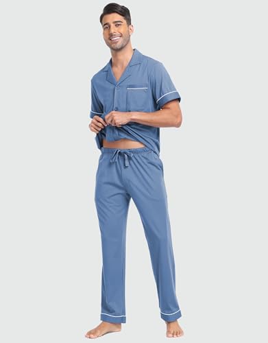 COLORFULLEAF Men's Cotton Pajama Sets