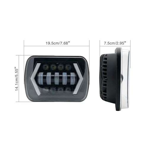 Feux de croisement Cherokee XJ bloc optique avant LED rectangulaire DRL