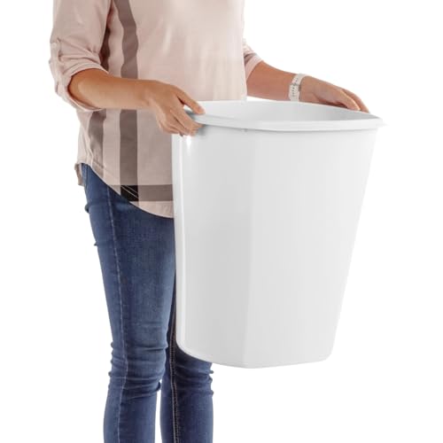 Caneca de basura de plástico blanco 10 galones miniatura 6
