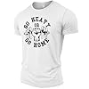 GYMTIER Go Heavy Or Go Home - Men's Gym T-Shirt - Bodybuilding Workout Top, White, XL #3