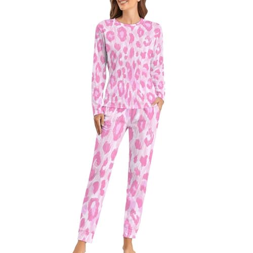 Pyjama Rose Mignon femme pour ne plus avoir froid la nuit grâce au pantalon et manches longues