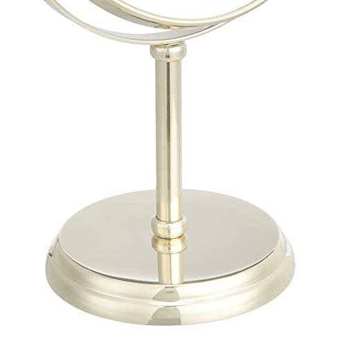 Amazon Basics Tabletop Mount Vanity Round Mirror, 1X/5X Magnification, Gold, 7.2 Inches X 4.92 Inches #TOP2