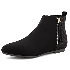 MaxMuxun Women’s Ankle Boots Flat Low Heel Zipper/Chelsea Booties Winter Fall Fashion Boots