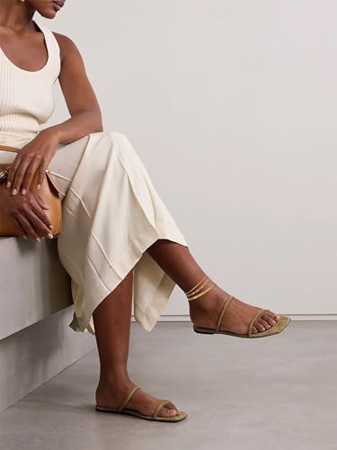 Image of FOCALOOK Anklet Bracelets Set for Women, 14K Gold Plated Waterproof Cuban Link Chain Layered Anklets Set for Plus Size Ankle 8-10.5 Inch Adjustable Summer Beach Jewelry Gift