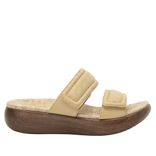 Alegria Womens Brayah Latte Leather Double Strap Slide Sandal 8-8.5 M Us #TOP1