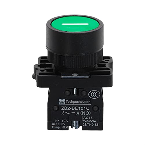 Bouton poussoir vert 22 mm XB2 pour panneau de commande atelier - 2