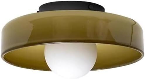 Mid Century Modern Ceiling Light Orange Green Glass Close to Ceiling Lamp Vintage Hallway Lighting for Kitchen Foyer Entryway Staircase Bedroom