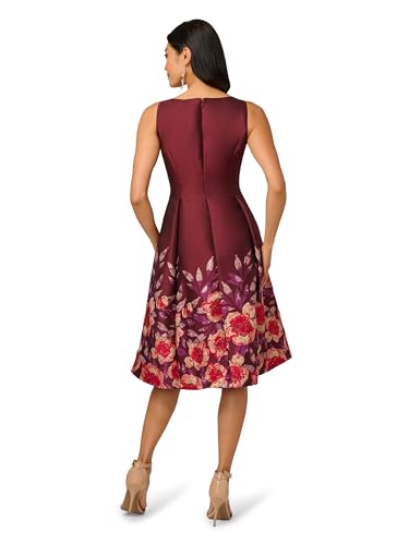 Adrianna Papell Women's Notch Scoop Neck Midi2