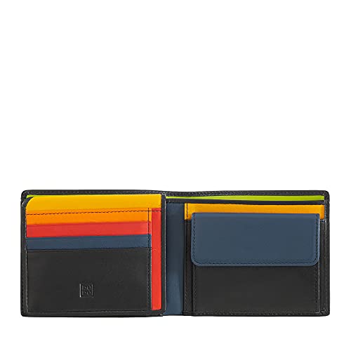 SKU: 534-473-01 DUDU Portafoglio multicolore in pelle classico da uomo RFID firmato Nero