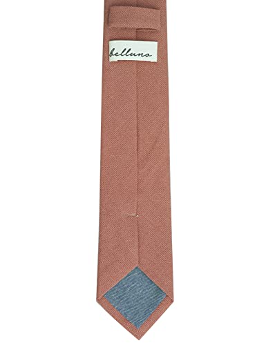 Image of BELLUNO Men's 2.5 inch Skinny Solid Cotton Linen Ties